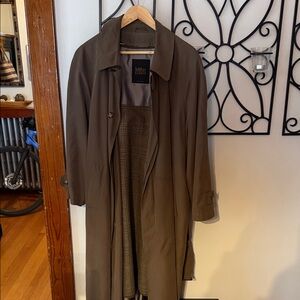 Newport Harbor Men's Classic Brown/Green Trench Coat